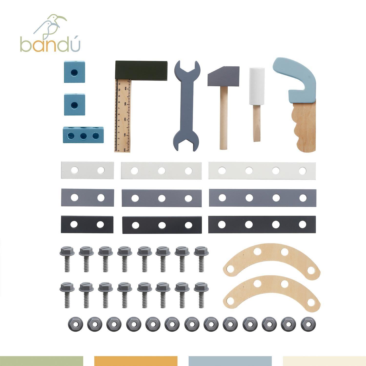 Juego de Construcción Herramientas Madera para Niños Bandú-3
