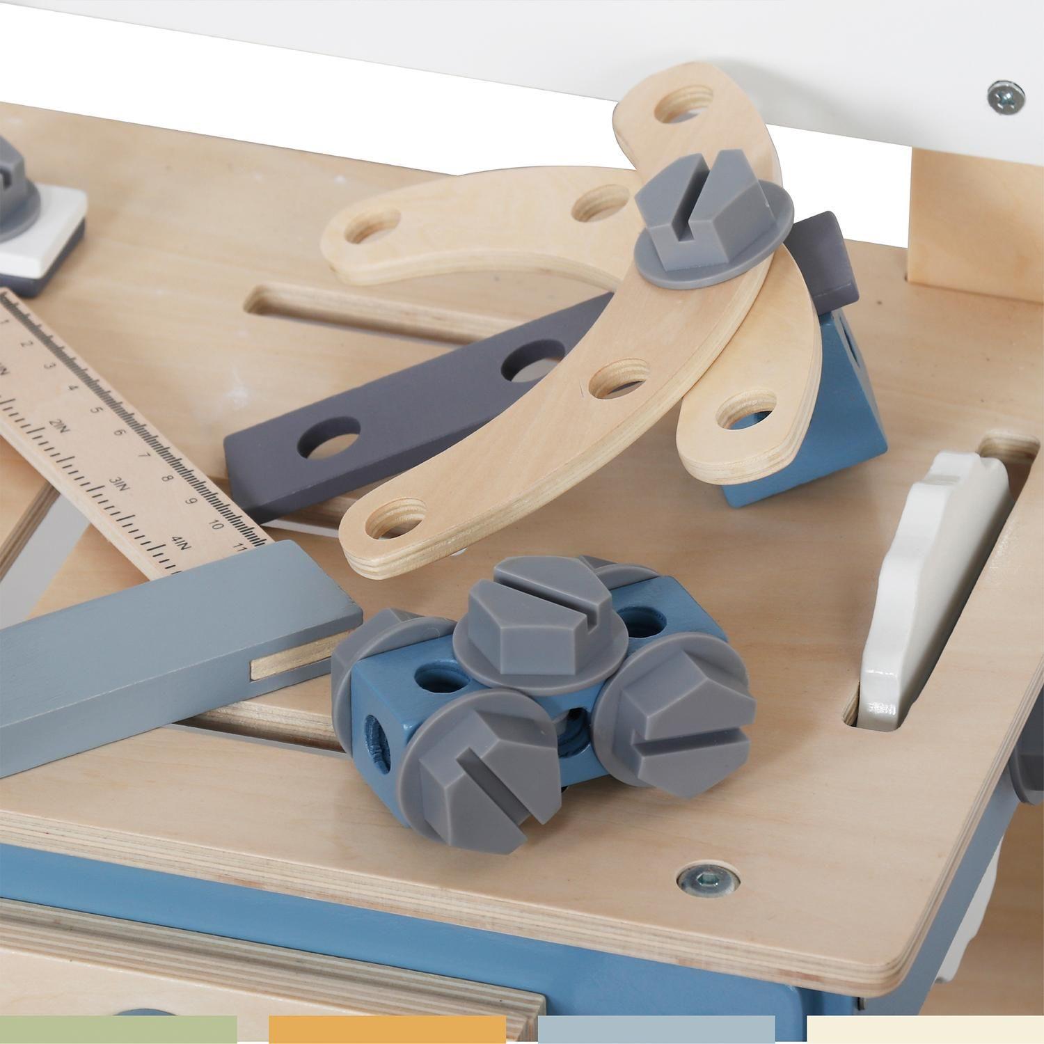 Juego de Construcción Herramientas Madera para Niños Bandú-6