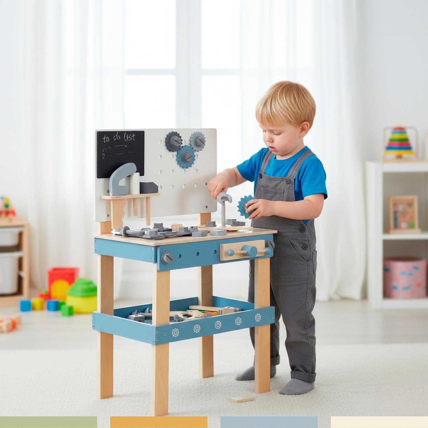 Juego de Construcción Herramientas Madera para Niños Bandú-5