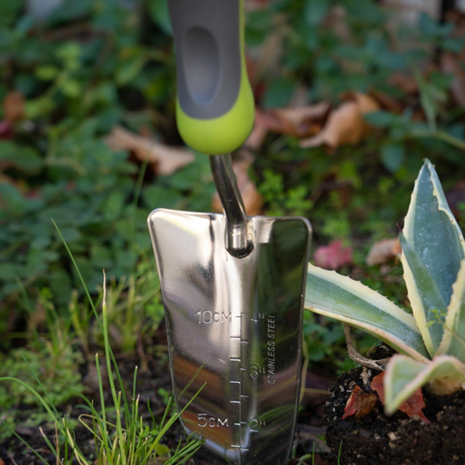 Pala Jardinera Con Medidas Acero Inoxidable Y Mango Grouw-2