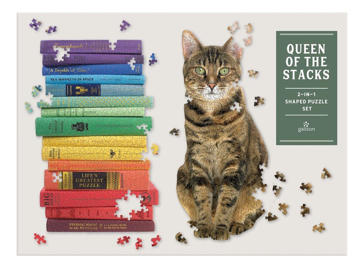 2 Puzzles Con Forma 650Pcs Queen Of The Stacks Mudpuppy-0