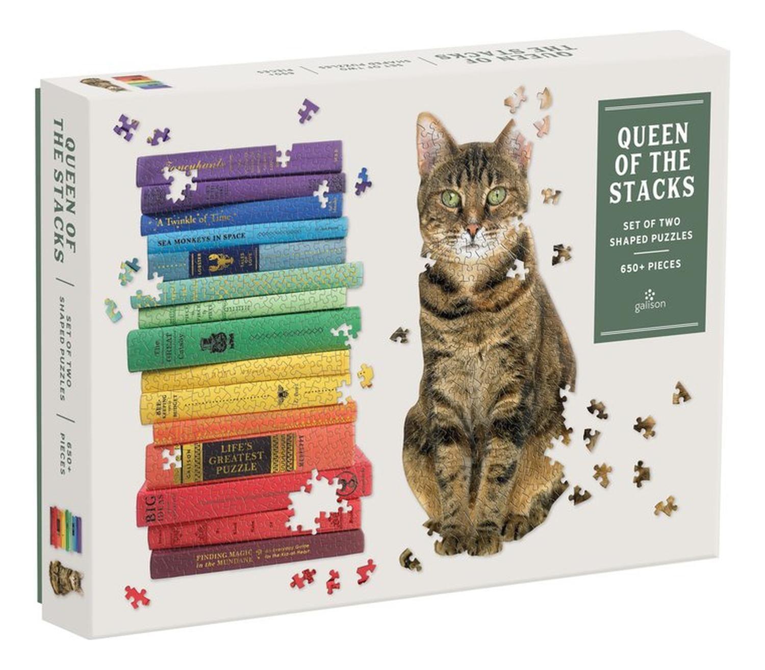 2 Puzzles Con Forma 650Pcs Queen Of The Stacks Mudpuppy-1