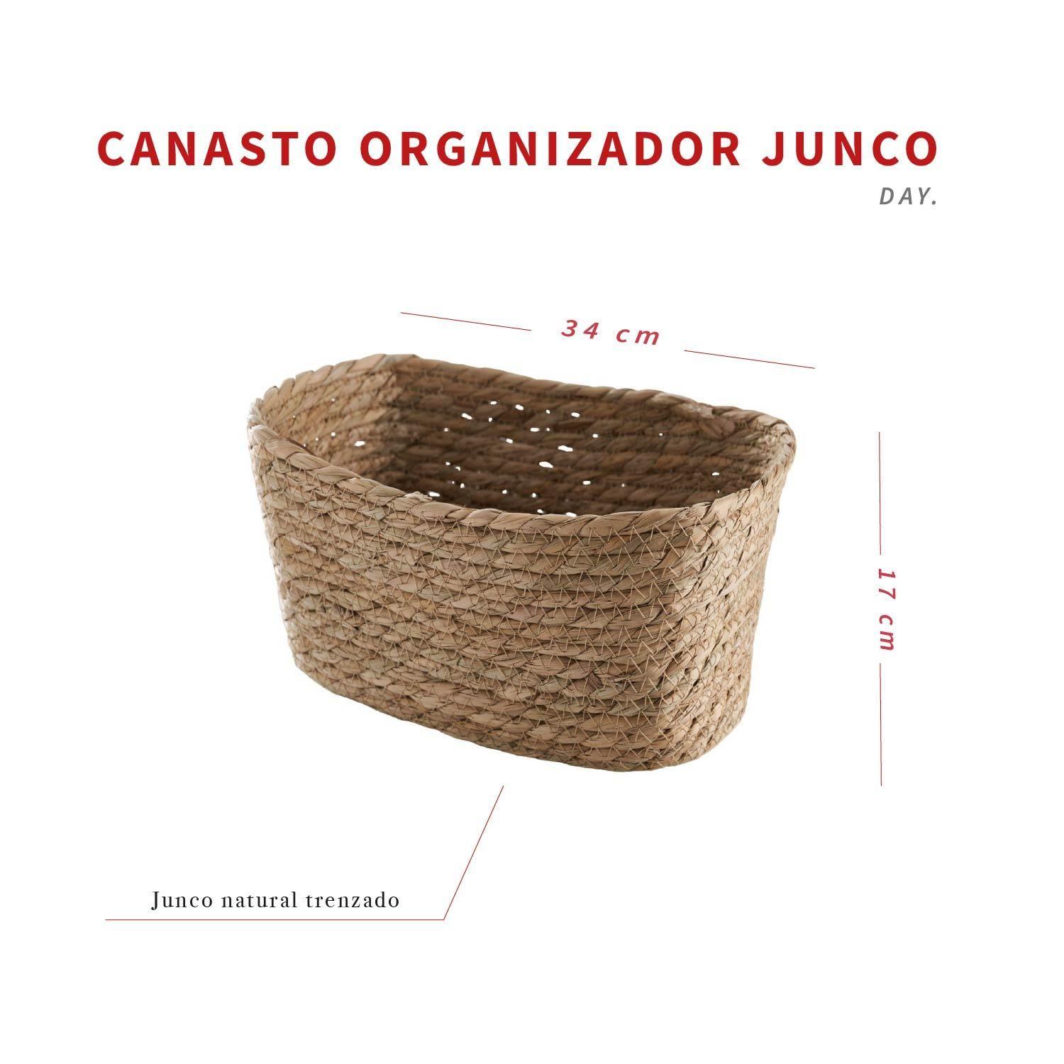 Canasto Organizador Rectangular de Junco 34x24 cm DAY-4