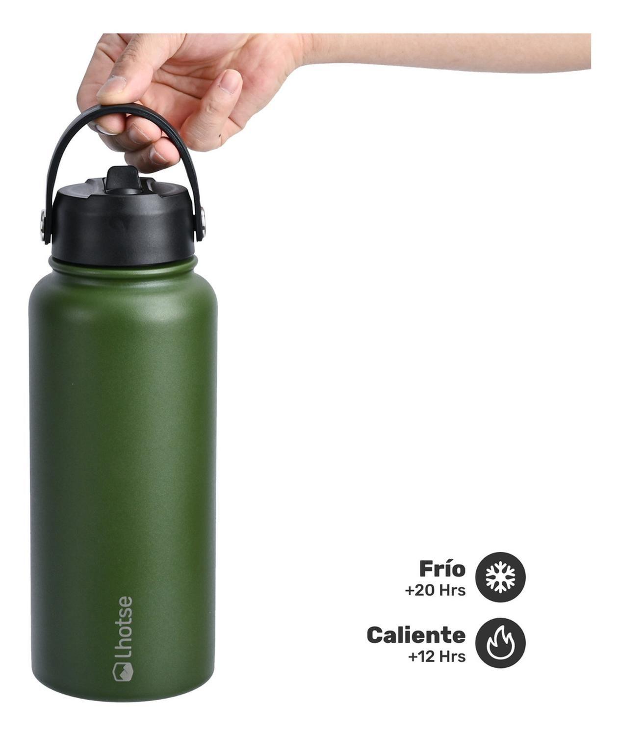 Botella Térmica Hydro Verde 960ml + 2 Tapas Lhotse-2