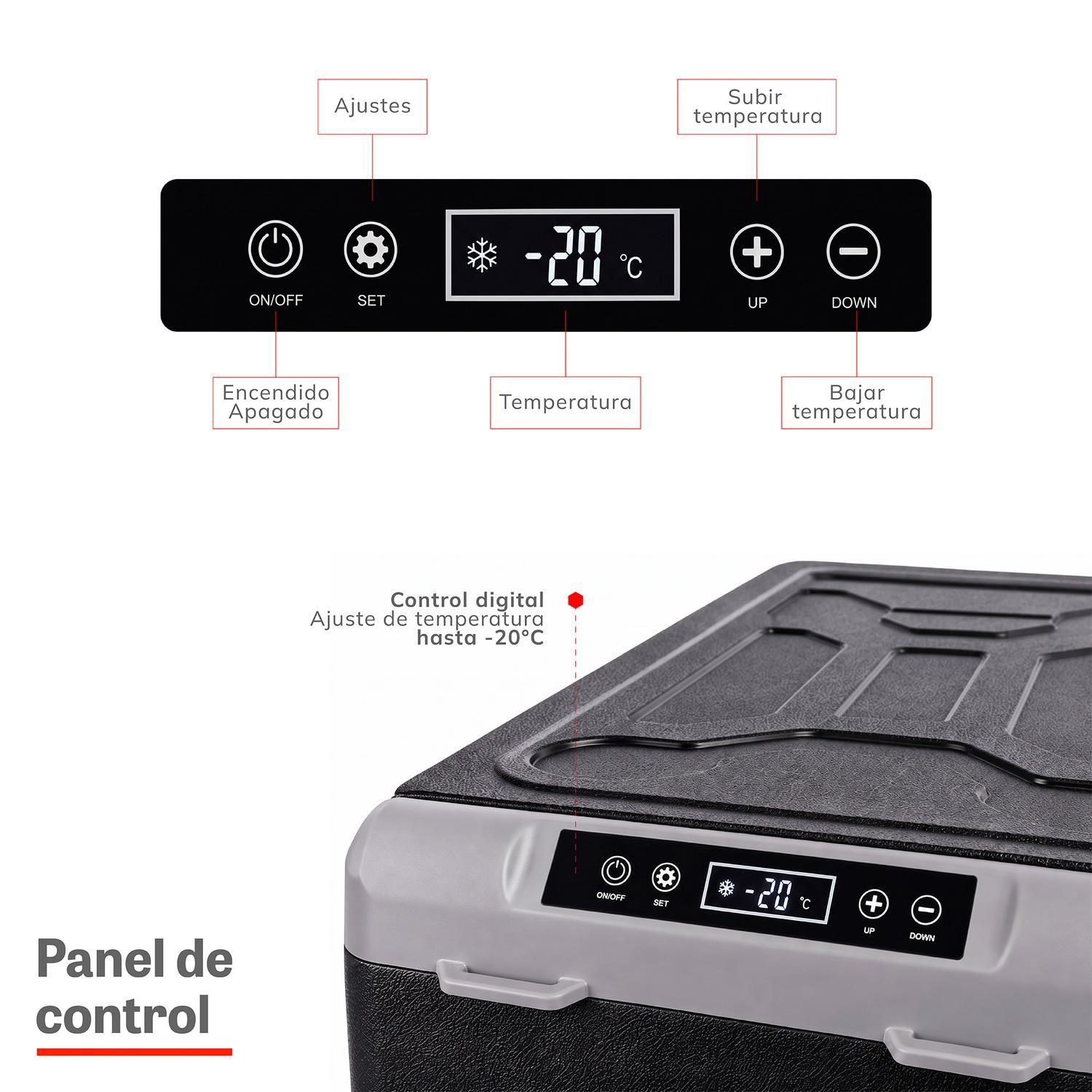 Cooler Freezer Eléctrico Portátil 40L -20°C 12V-220V Gris Xroad-2