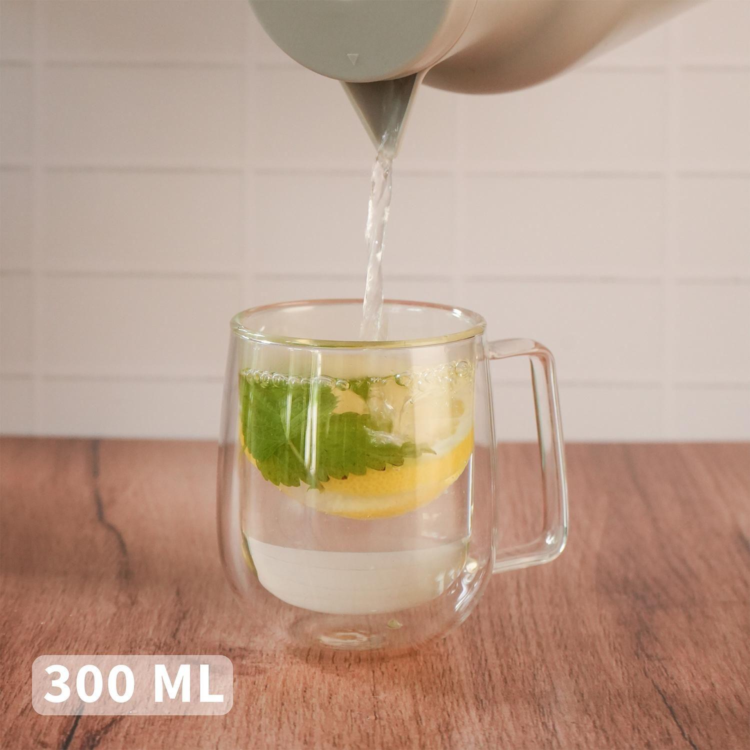 Set 2 Tazas Mug de Vidrio Doble Pared 300 ml Simplit-3