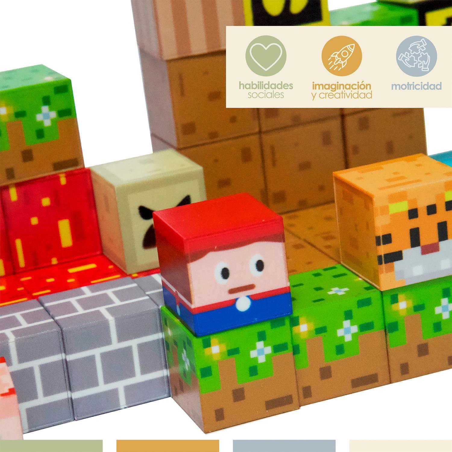 ⁠Juego Bloques Magnéticos 75pcs MineBlocks Mundo Bandú-5