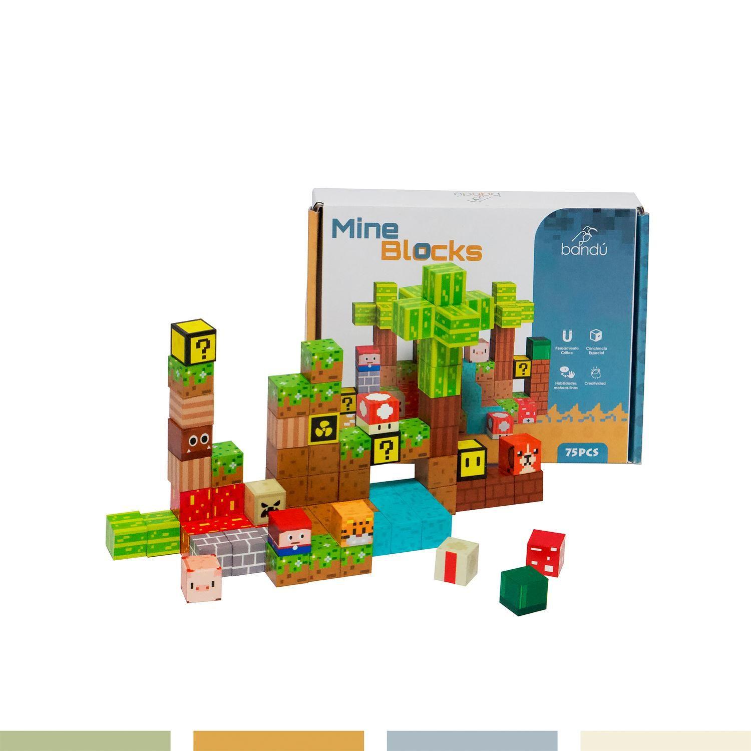 ⁠Juego Bloques Magnéticos 75pcs MineBlocks Mundo Bandú-6