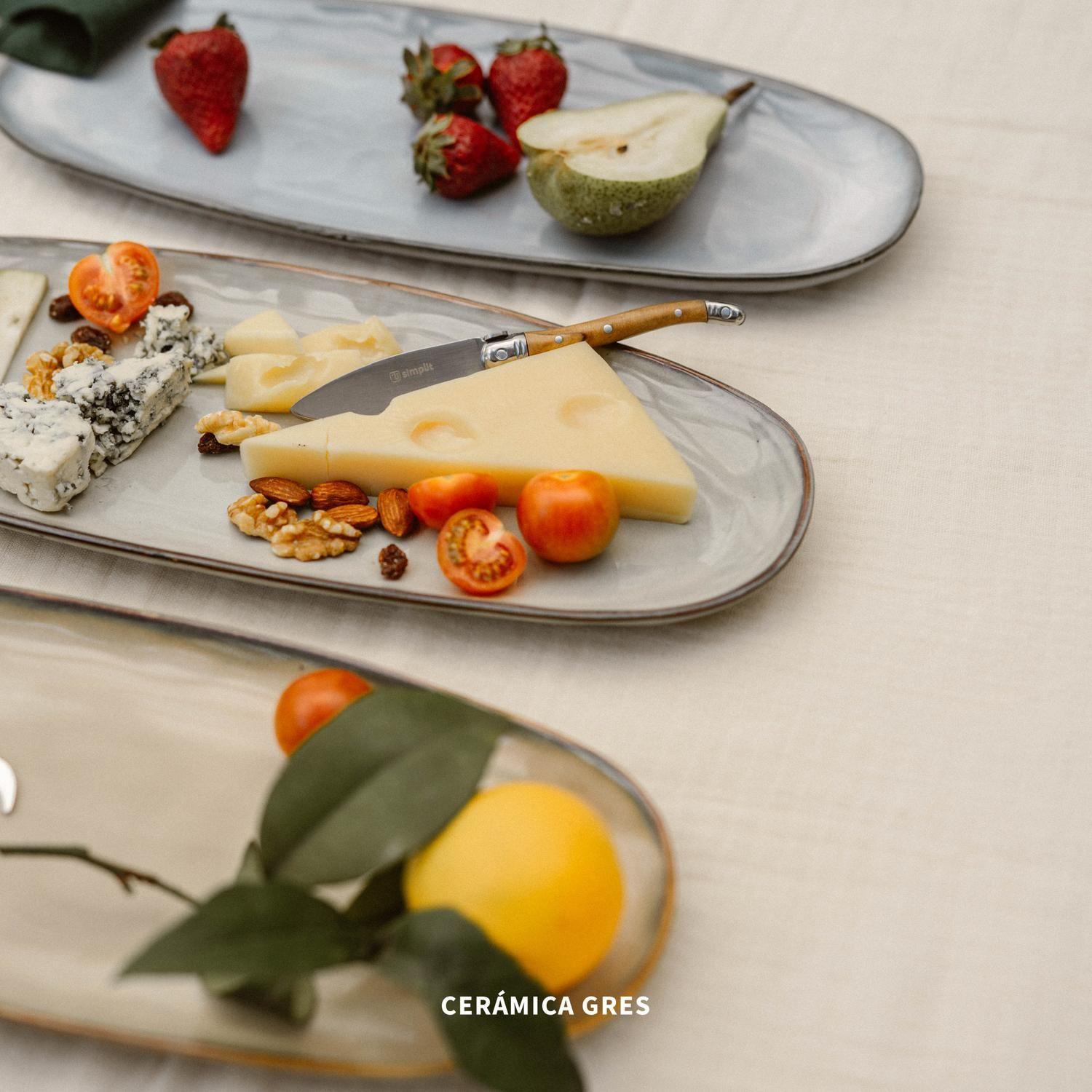 Set 3 Fuentes Ovaladas Aperitivo Cerámica 36cm Simplit-5