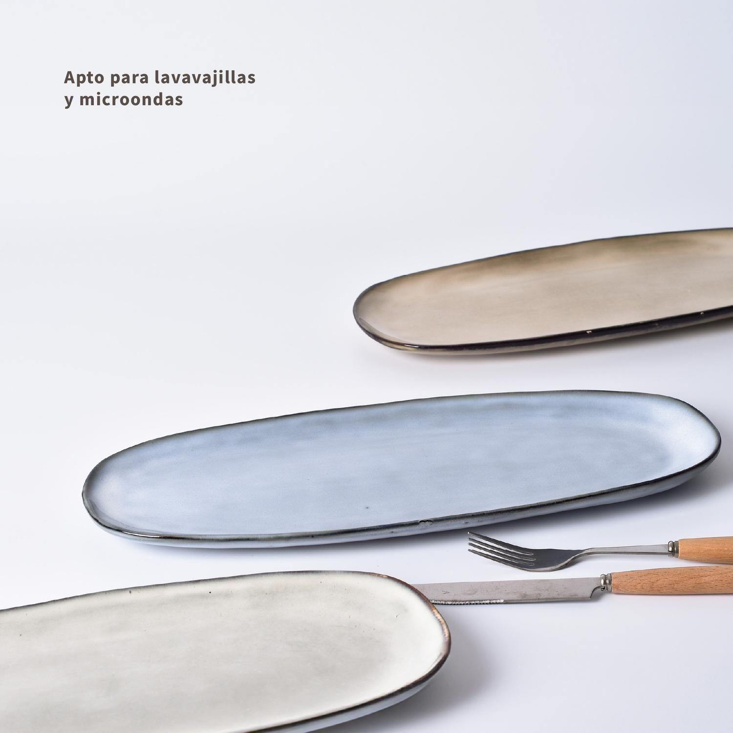 Set 3 Fuentes Ovaladas Aperitivo Cerámica 36cm Simplit-6