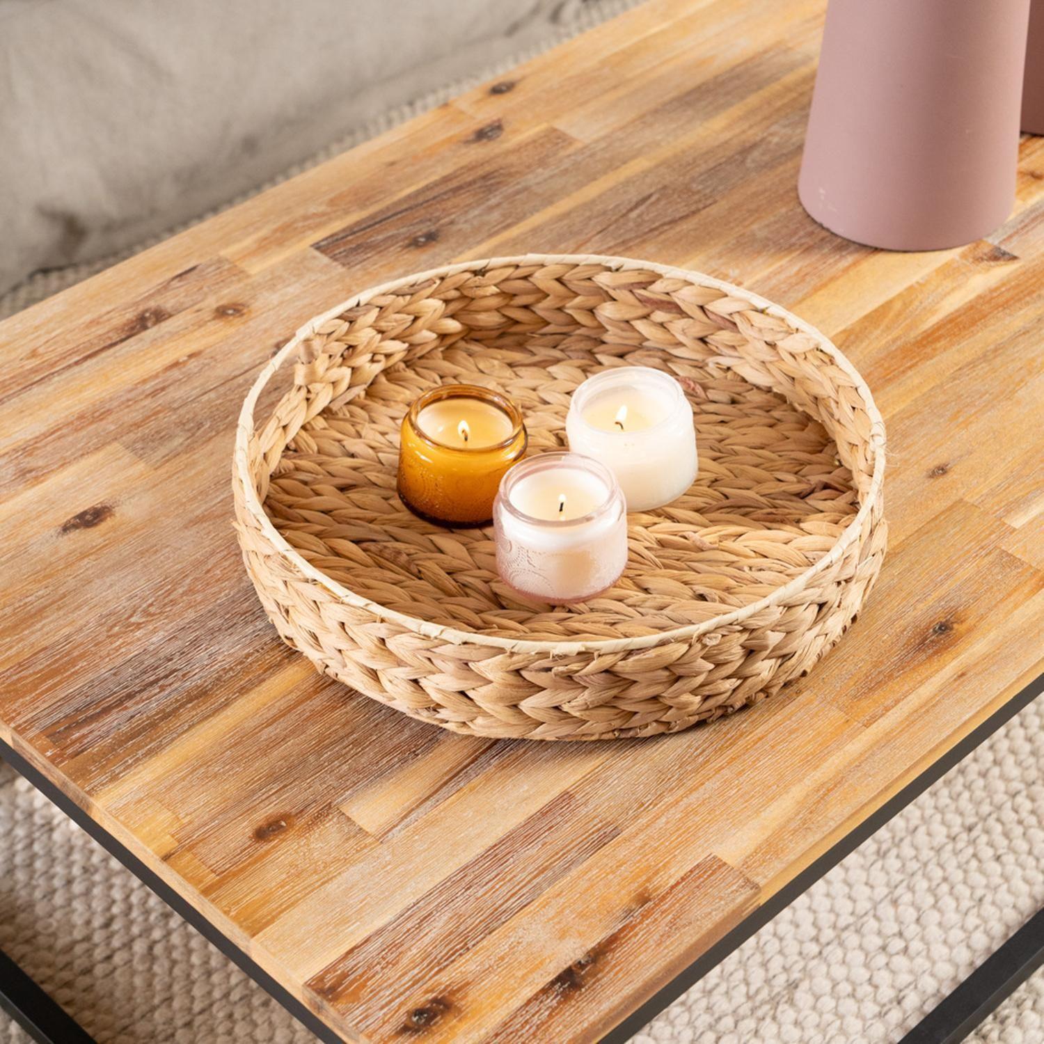 Bandeja Redonda Jacynte de Mimbre para Decoración 5Five-7