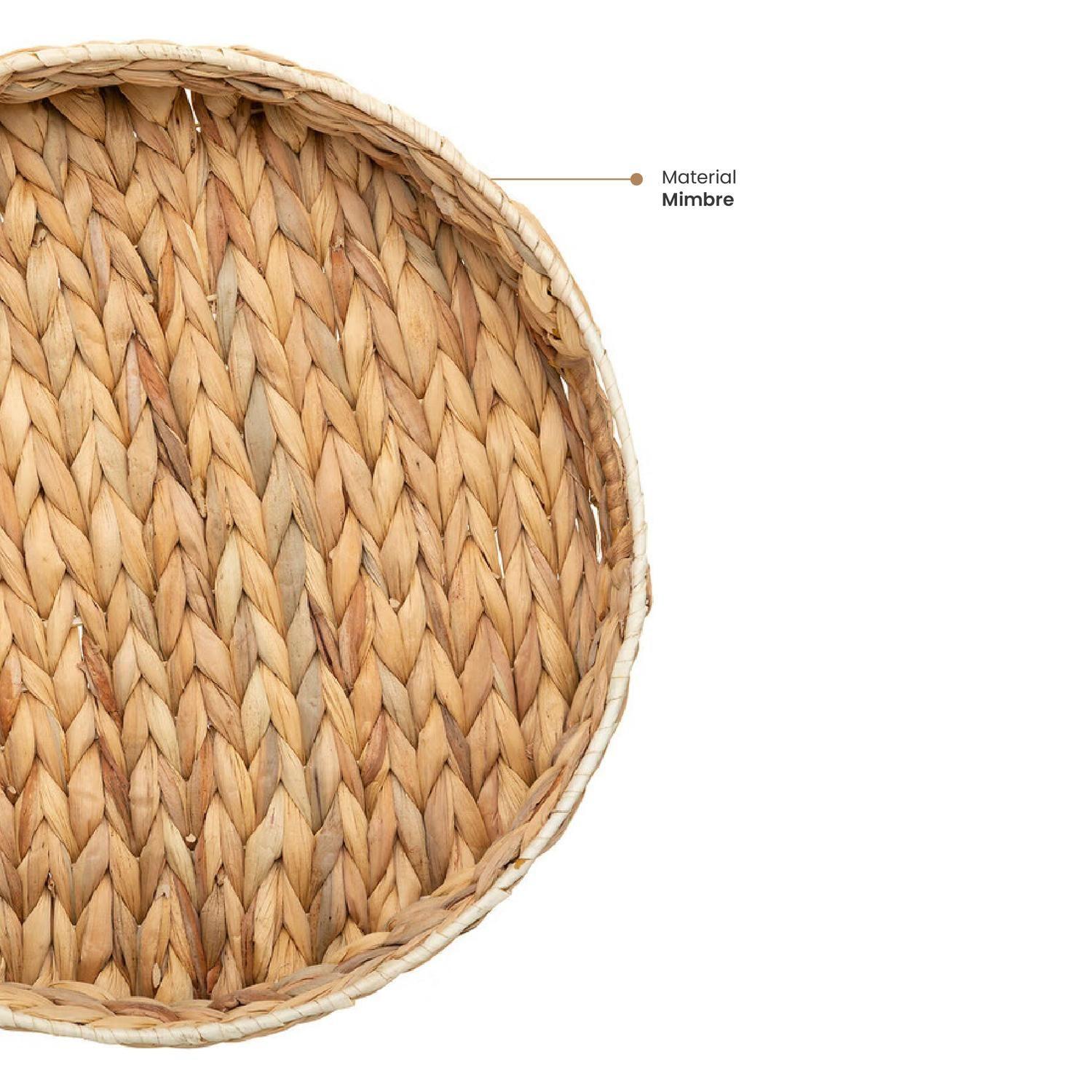 Bandeja Redonda Jacynte de Mimbre para Decoración 5Five-3