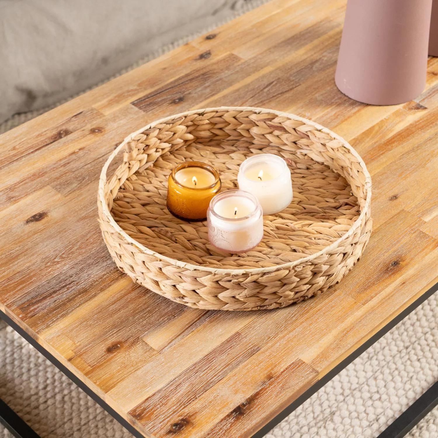 Bandeja Redonda Jacynte de Mimbre para Decoración 5Five-5