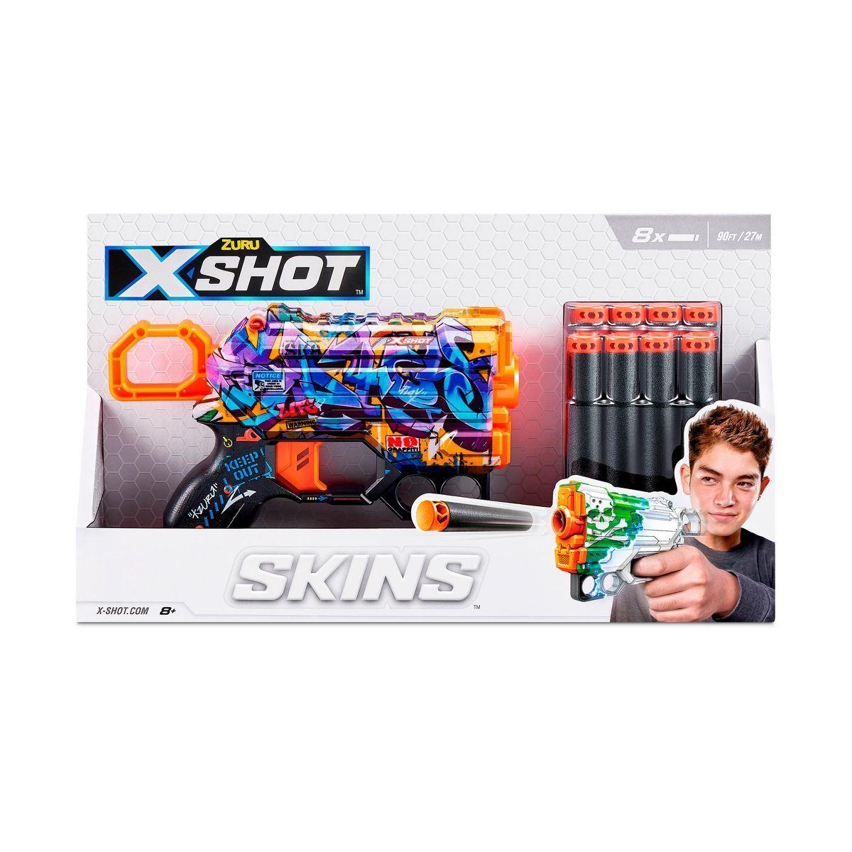 Lanza Dardos Menace Skins Con 8 Dardos X-Shot-3