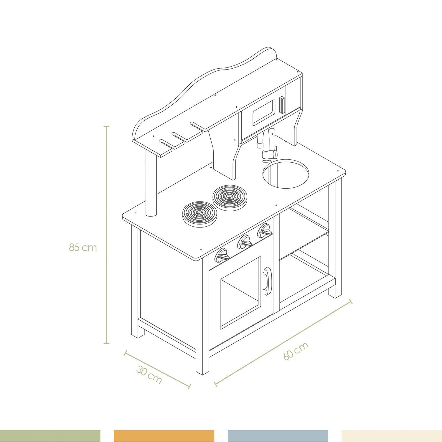 Cocina de Juguete Infantil Niños Madera Rosada con Acc Bandú-6