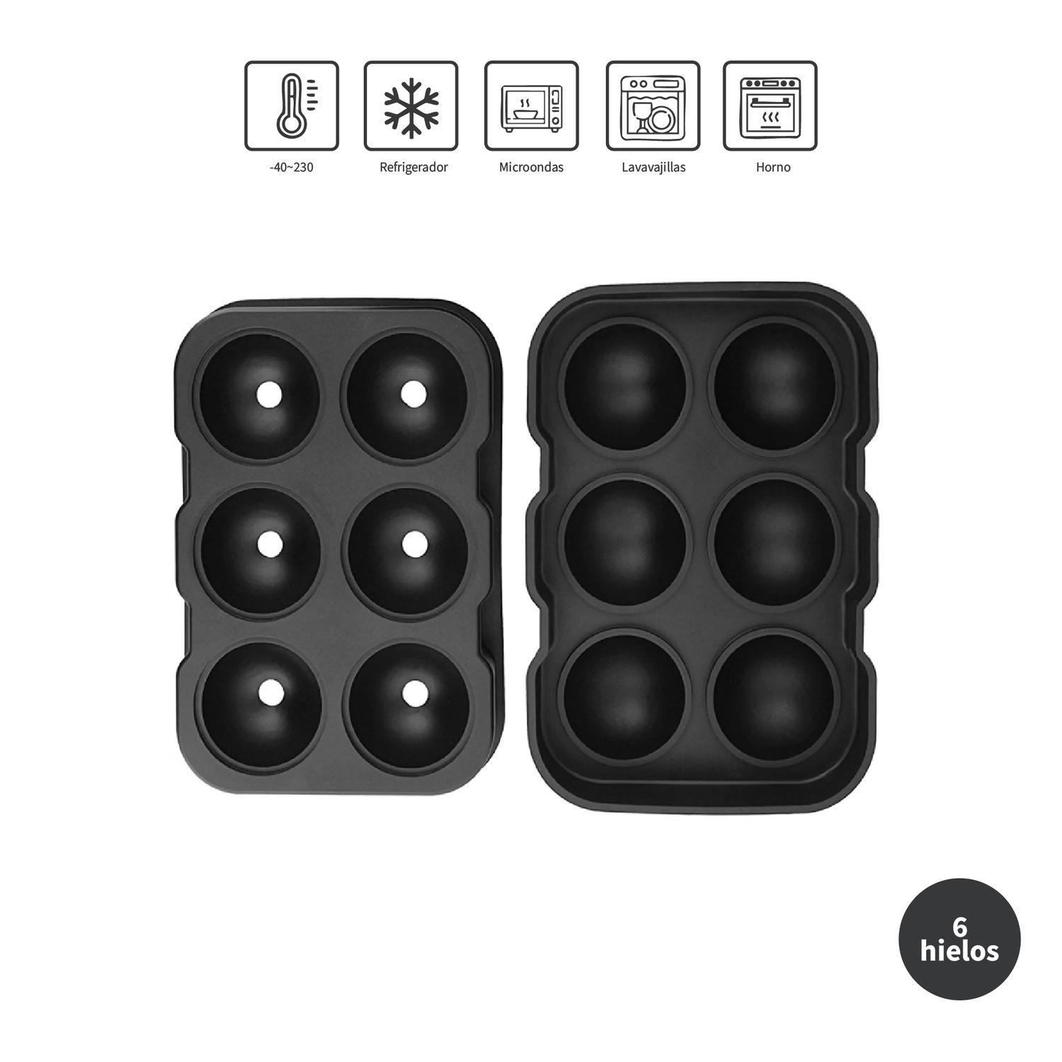 Cubeta de Hielo Silicona 6 Hielos Redondos Simplit-4