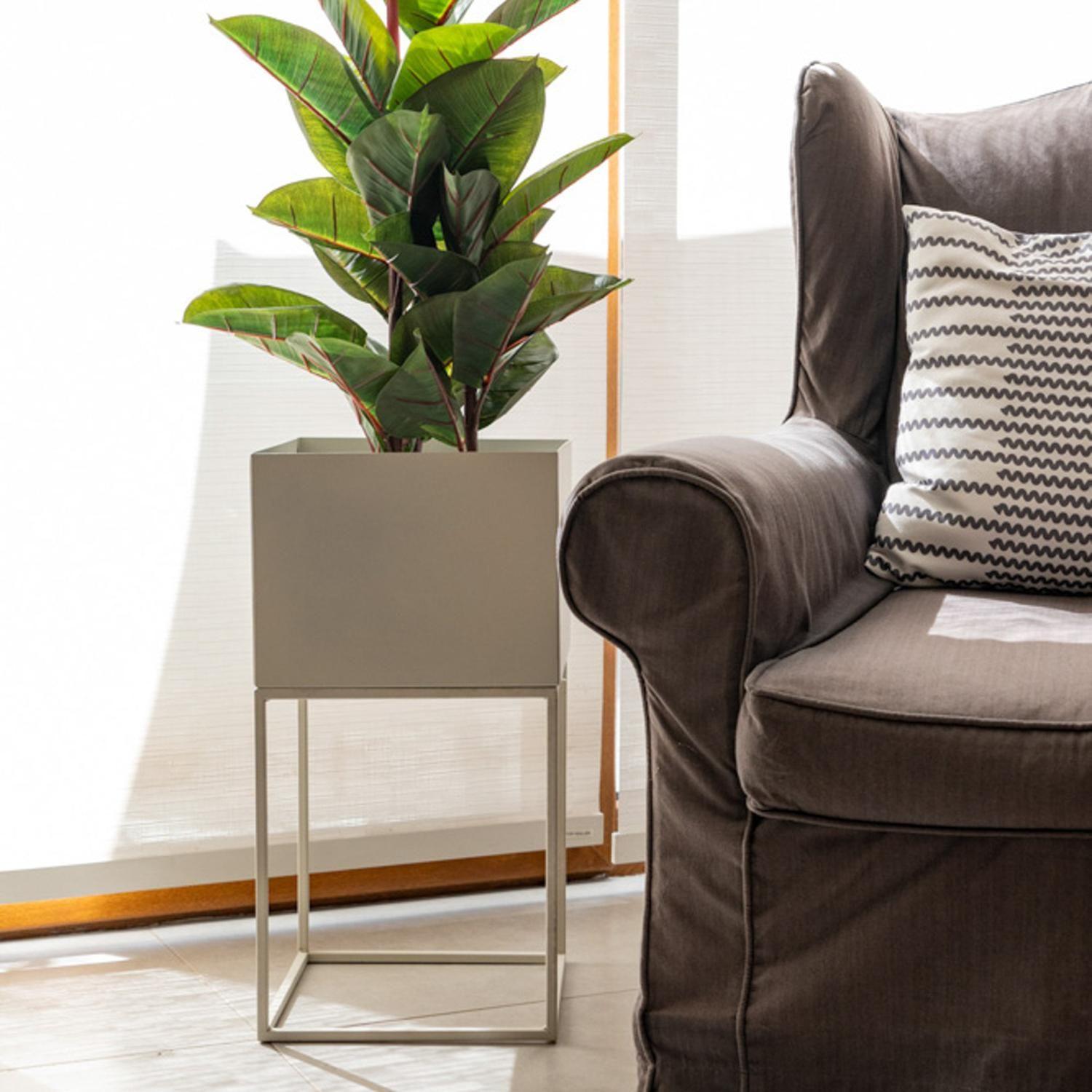 Macetero Metal Blanco 28X28X55 DAY-4