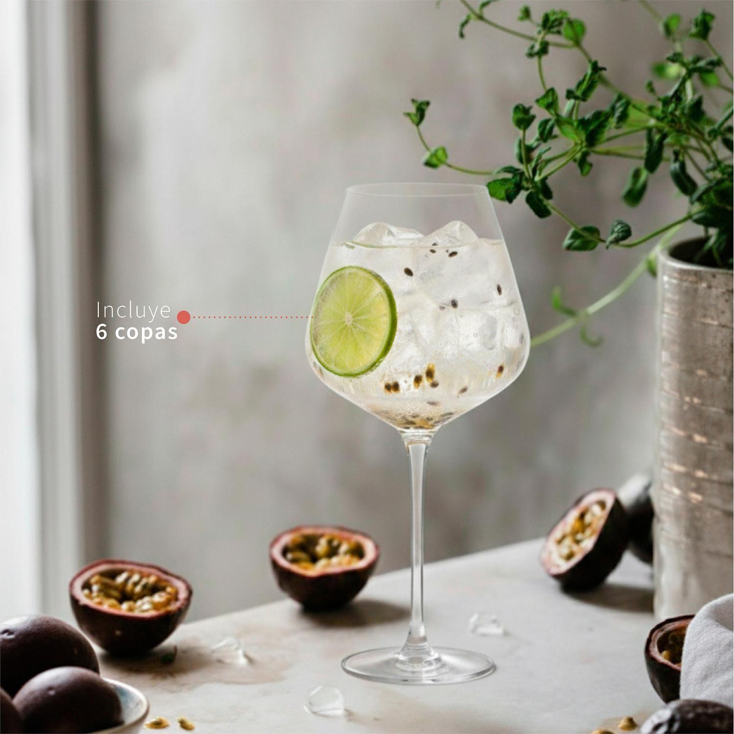 Set 6 Copas Gin 650ml Cristal London Simplit-5