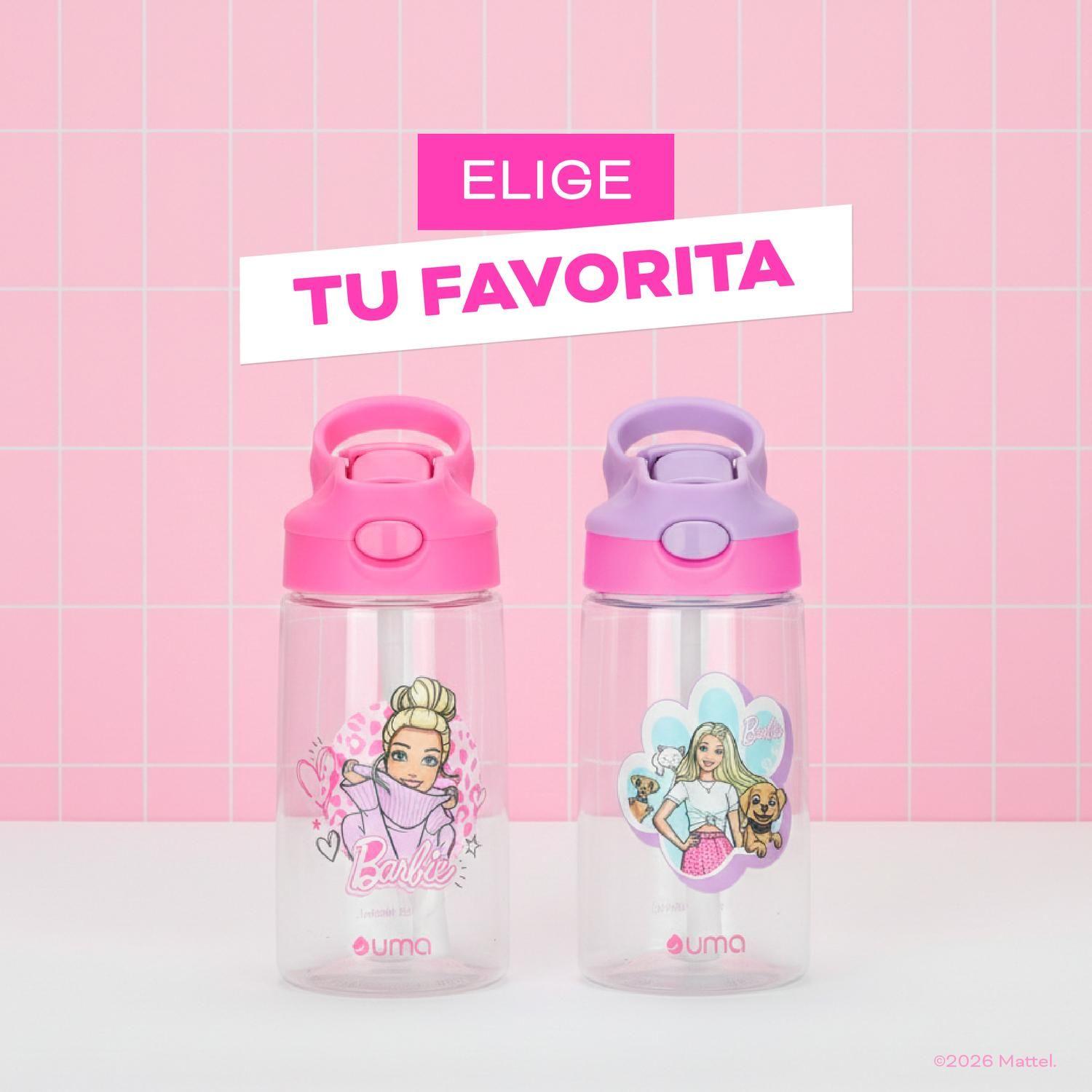 Botella Agua Niños Barbie & Pets 420ml con Bombilla UMA-7