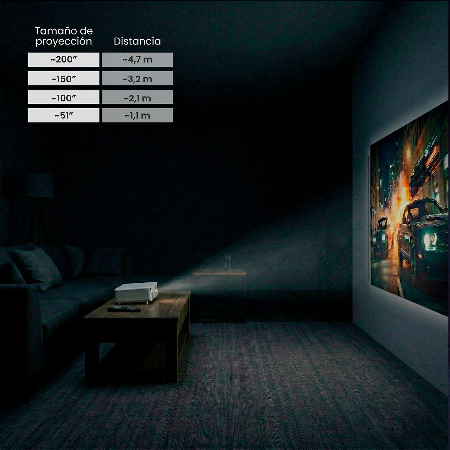 Proyector Portatil Smart Hexa 8000lm WiFi BT Android LEVO-4