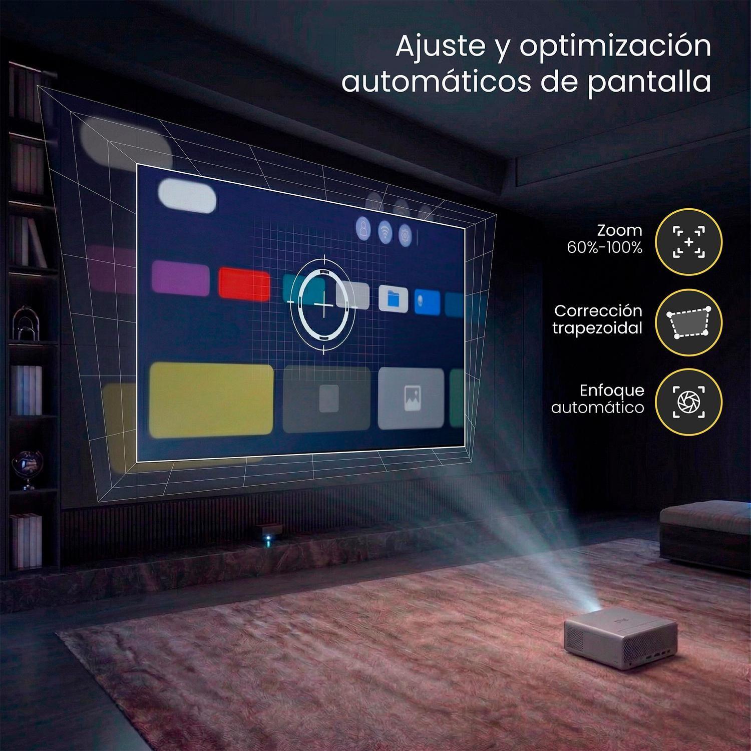 Proyector Portatil Smart Hexa 8000lm WiFi BT Android LEVO-5