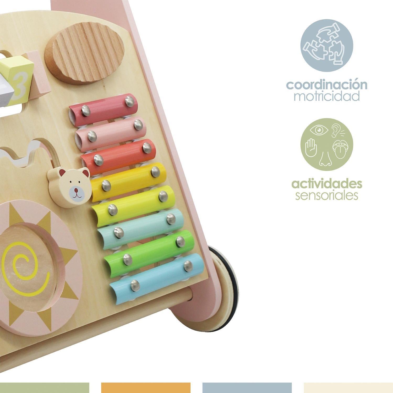 Andador Correpasillos Bebe Didáctico Madera Bandú-4