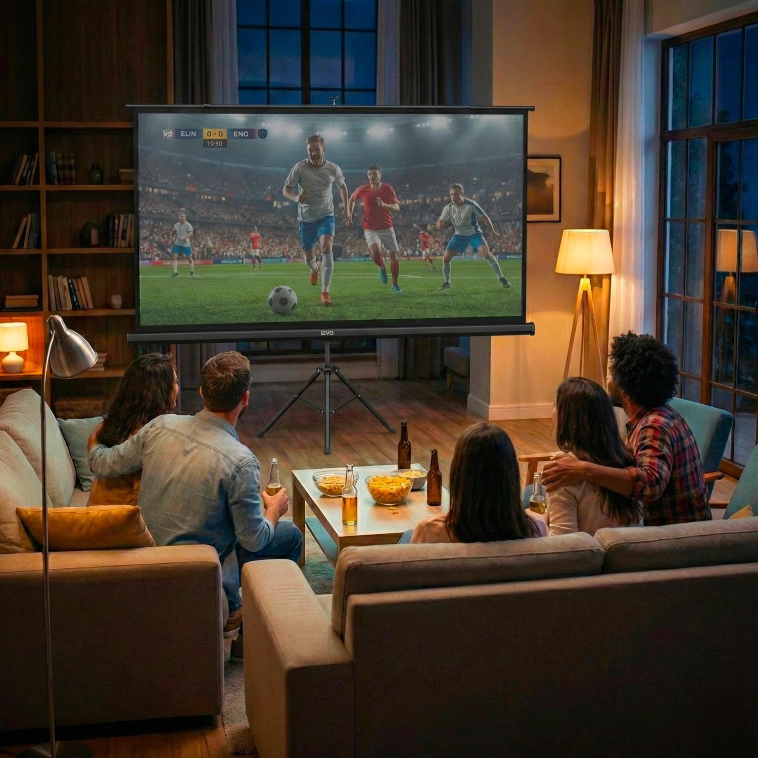 Telón Proyector 100 pulgadas 200 x 150 cm Negro LEVO-4