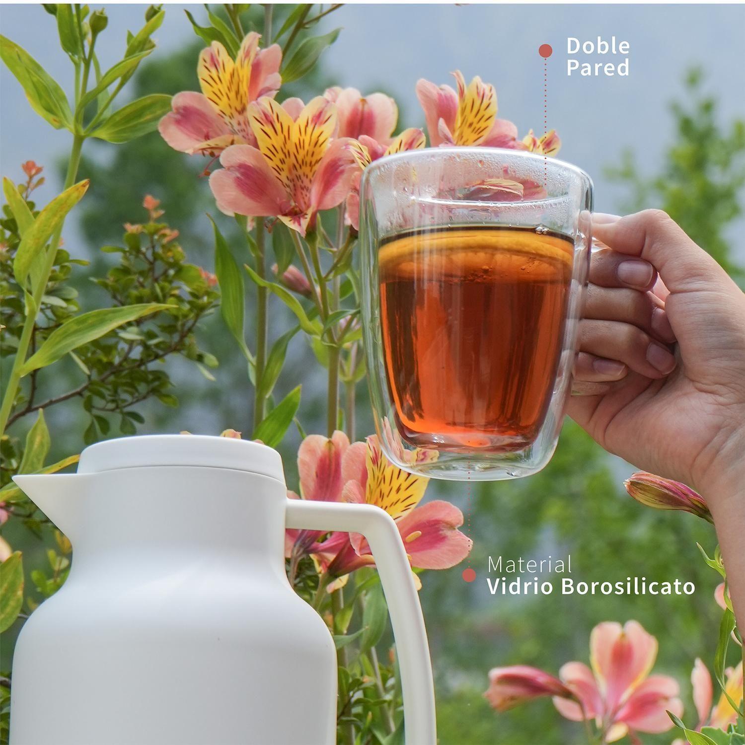 Set 4 Tazas de Vidrio Doble Pared 350 ml Simplit-7