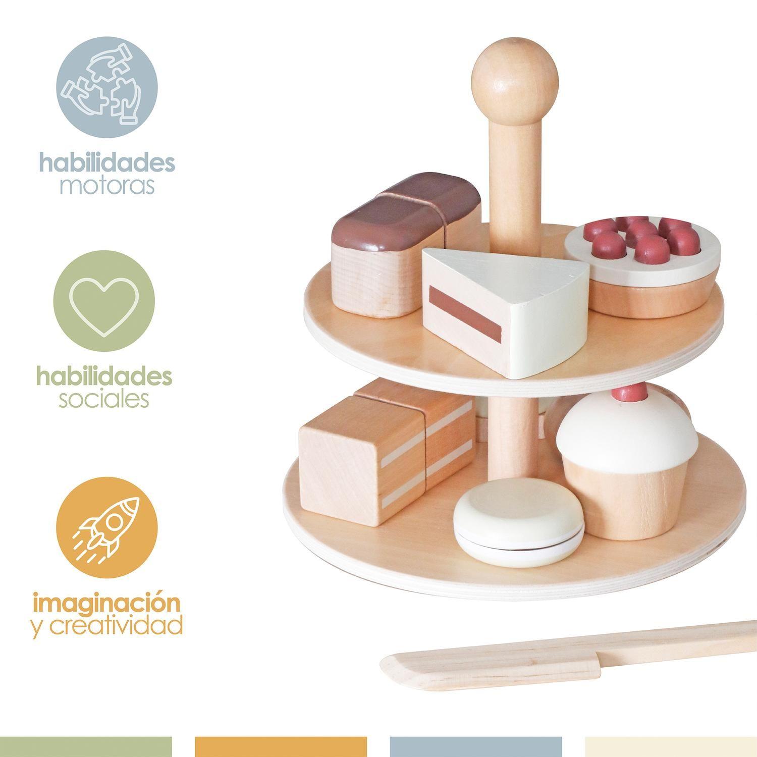 Set Juego Pastelería Corta Postre Infantil Niño Madera Bandú-3
