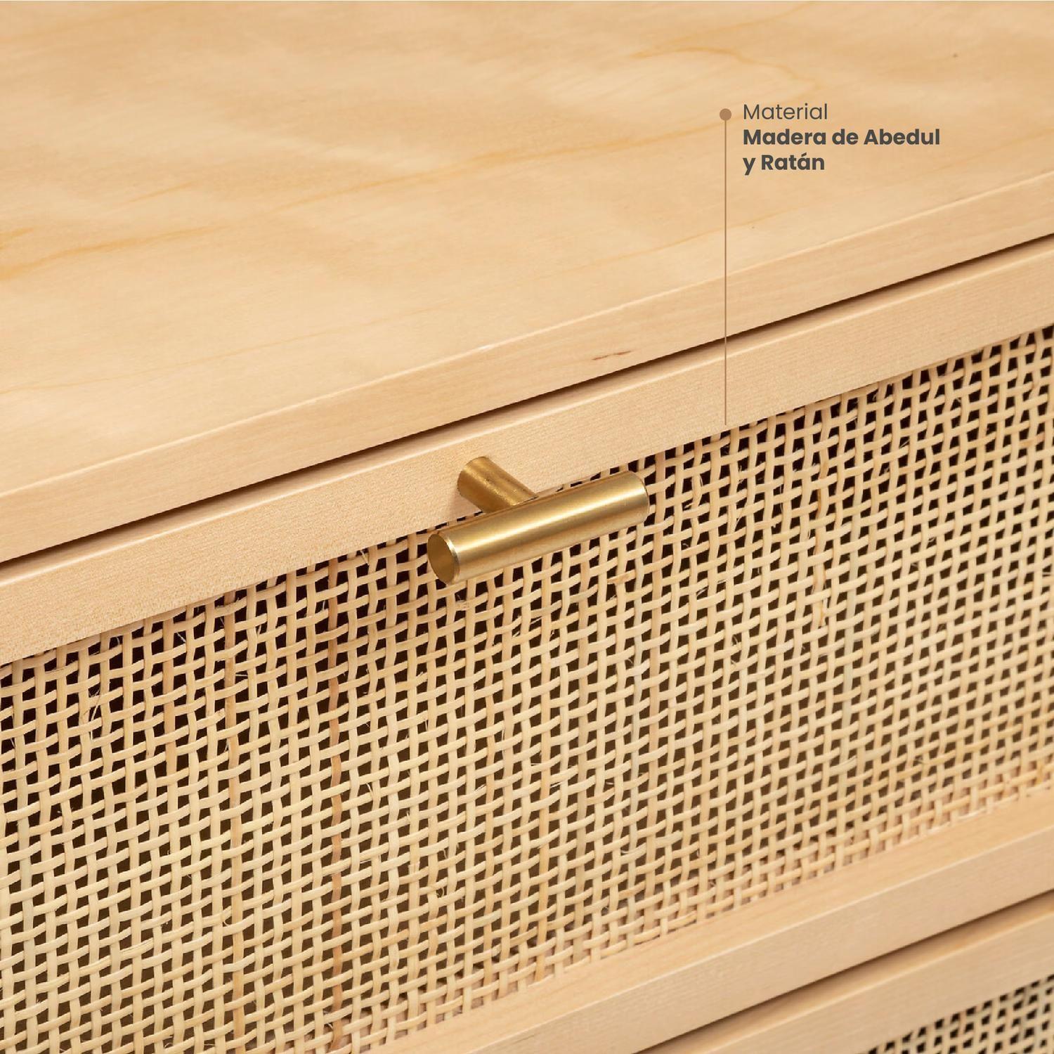 Comoda Doble Ratán 6 Cajones 120x40x74,5 cm Atmosphera-2