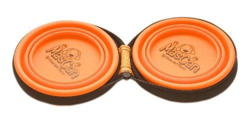 Plato Plegable Silicona Doble Naranjo Talla S Perro-4