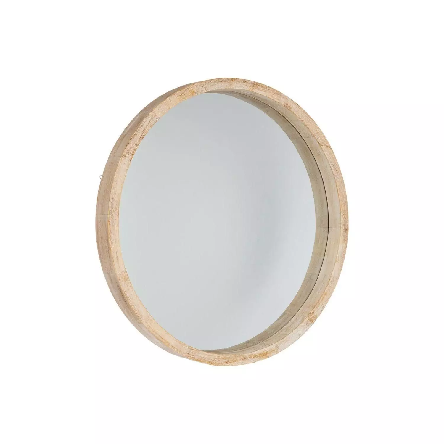 Espejo Redondo Olav 52 cm Marco de Madera Beige Atmosphera-2