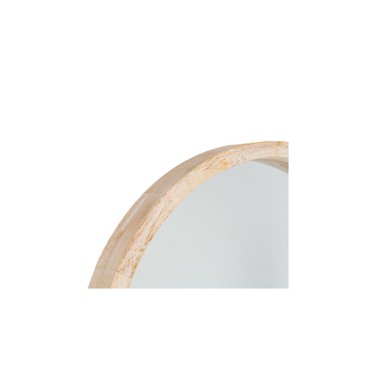 Espejo Redondo Olav 52 cm Marco de Madera Beige Atmosphera-3