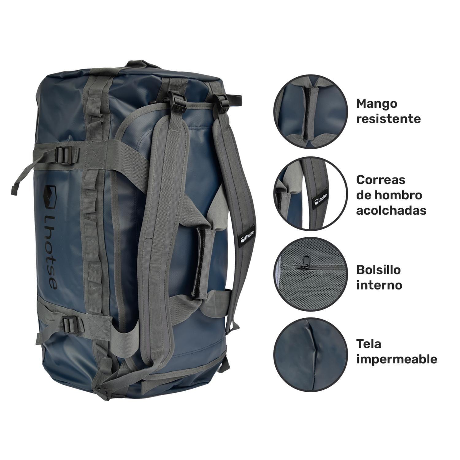 Bolso Deportivo Impermeable Duffel 70 lts Azul Lhotse-4