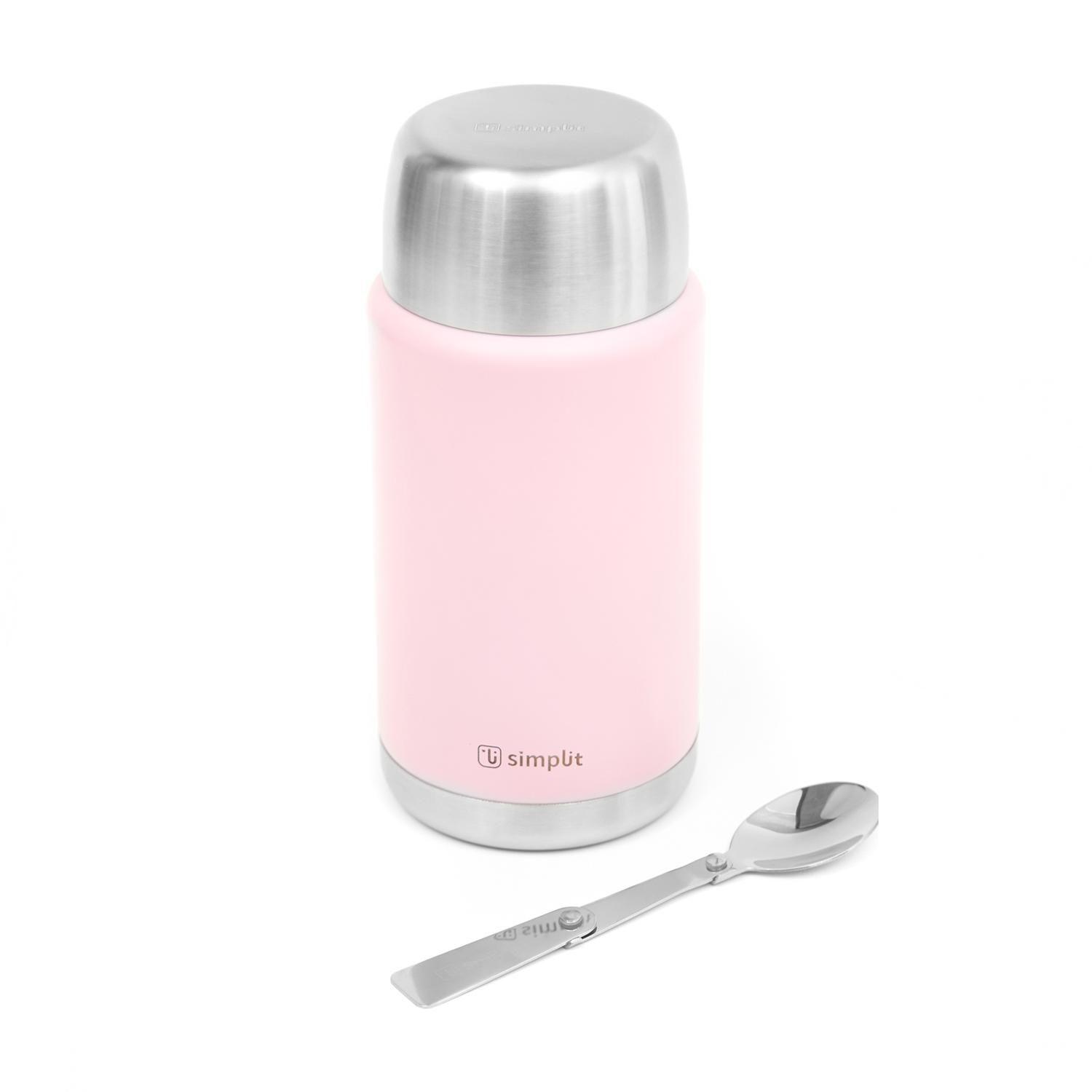 Pack 2 Termos de Comida 750ml Rosado y Gris Simplit-2