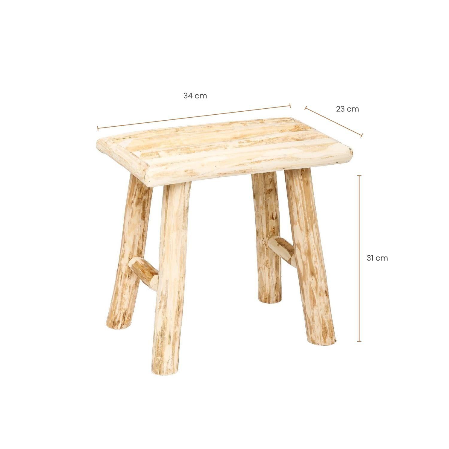 Taburete De Madera Woody Natural Atmosphera-4