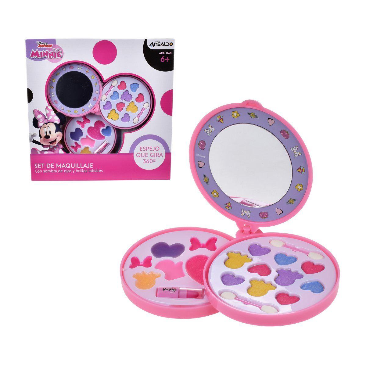 Set Circular Con Tres Pisos De Cosmeticos Y Espejo Minnie-0