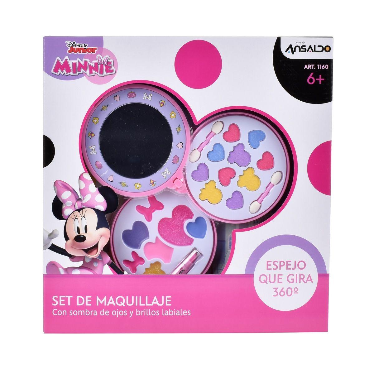 Set Circular Con Tres Pisos De Cosmeticos Y Espejo Minnie-3