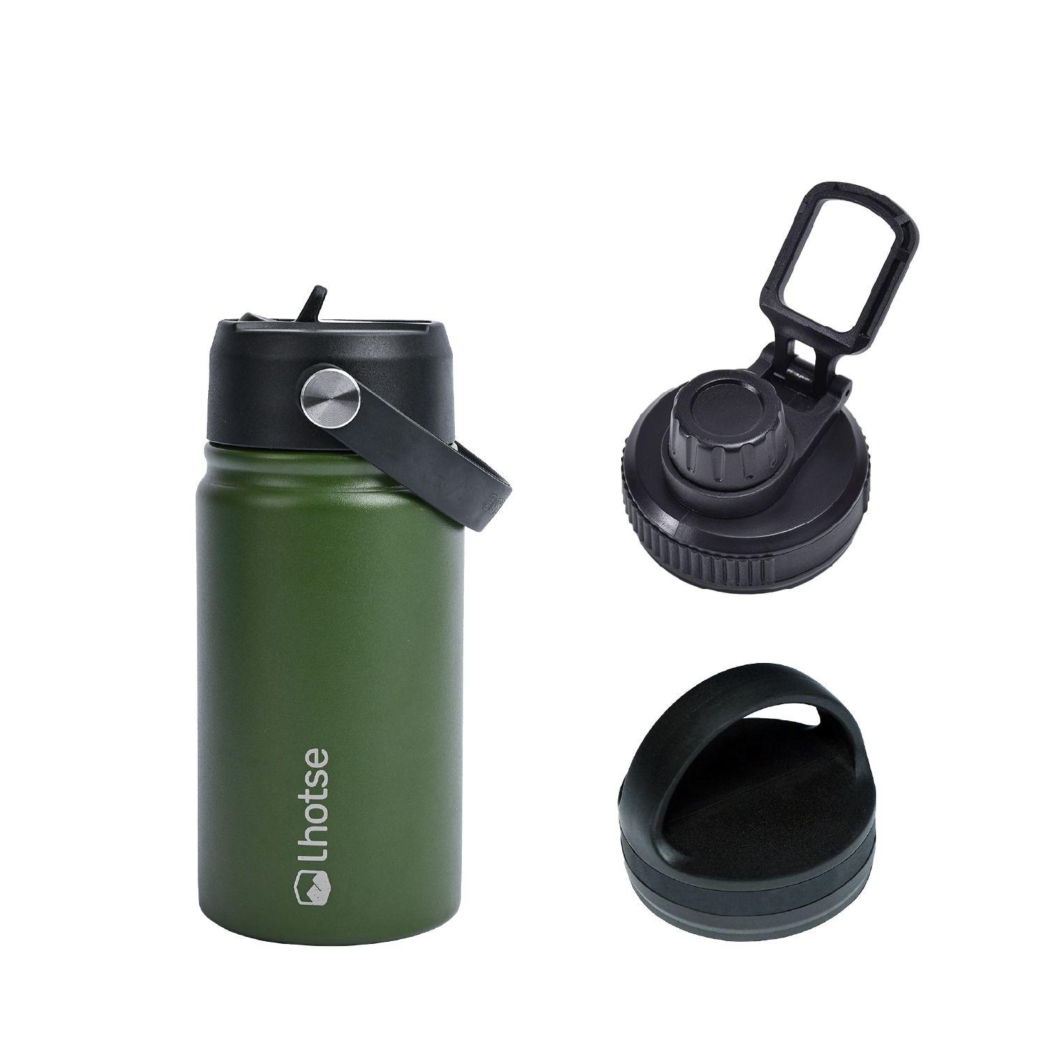 Botella Térmica Niño Hydro 360ml Verde + 2 Tapas Lhotse-0