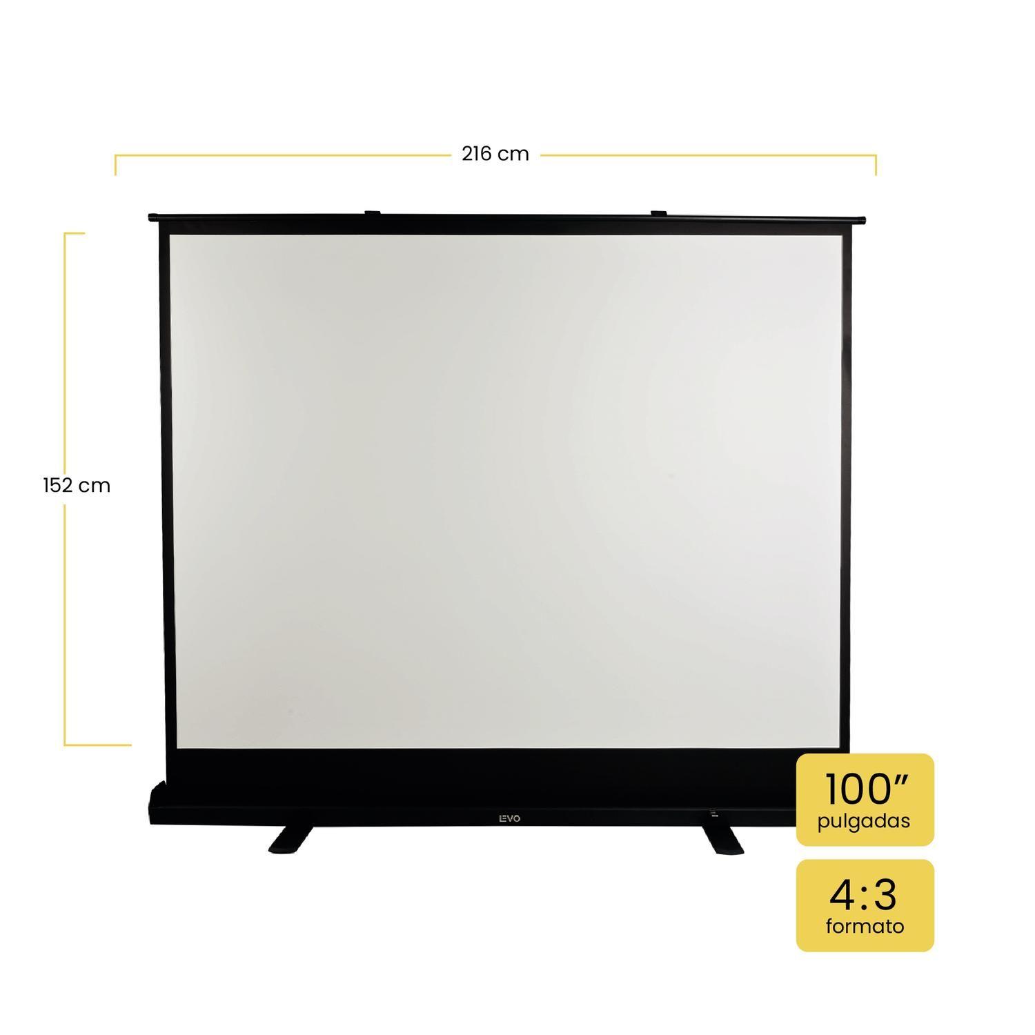 Proyector Portatil Hexa 8000lm + Telón Elevacion 100" LEVO-5