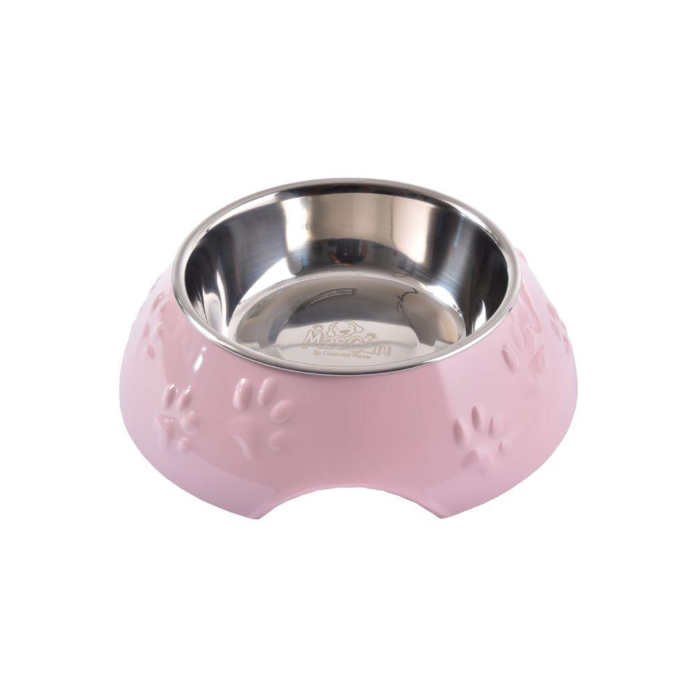 Plato Huellitas Rosado Para Perro S Mascan-0