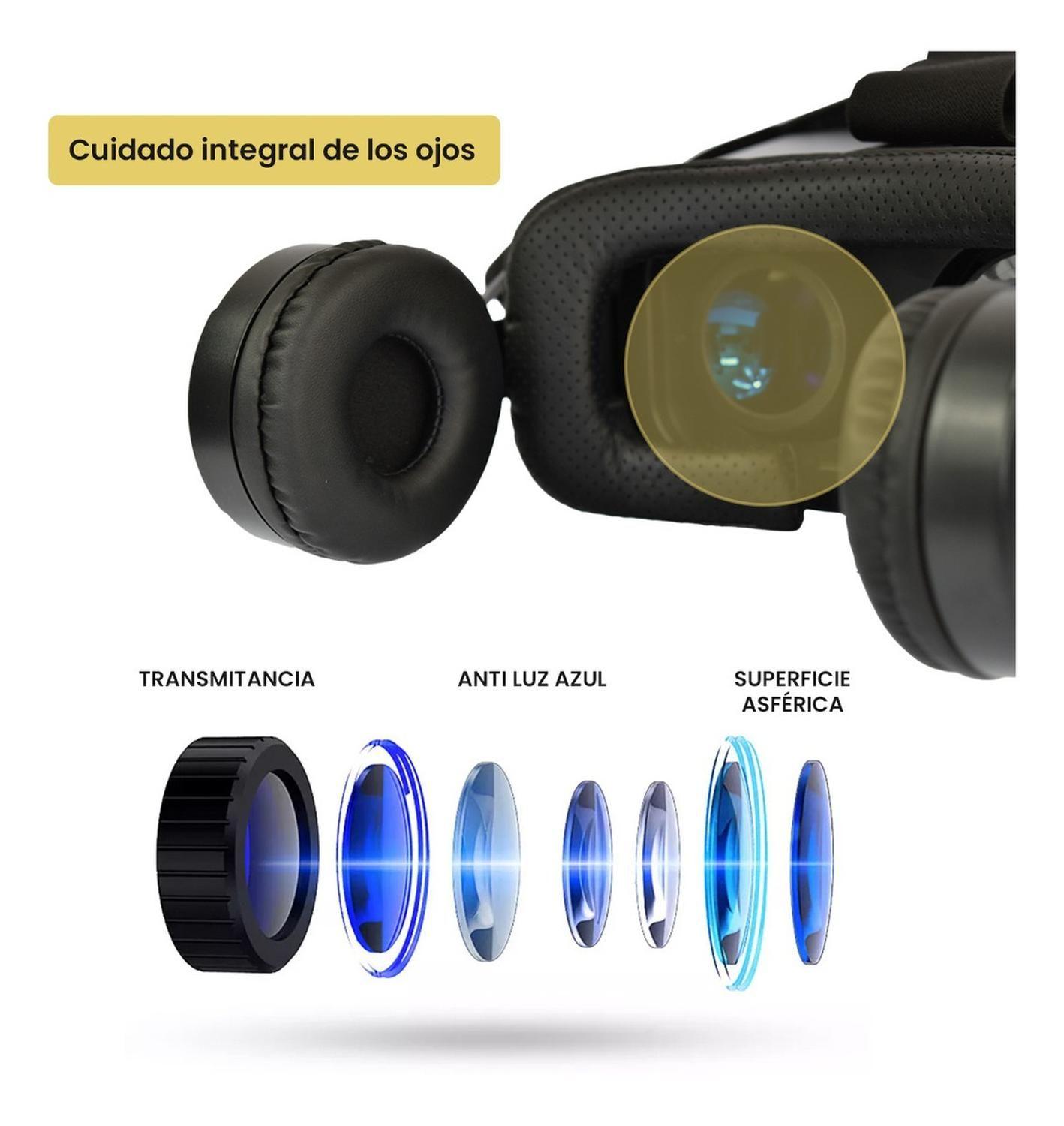 Lentes de Realidad Virtual Vr Box Ultra + Audífonos Levo-5