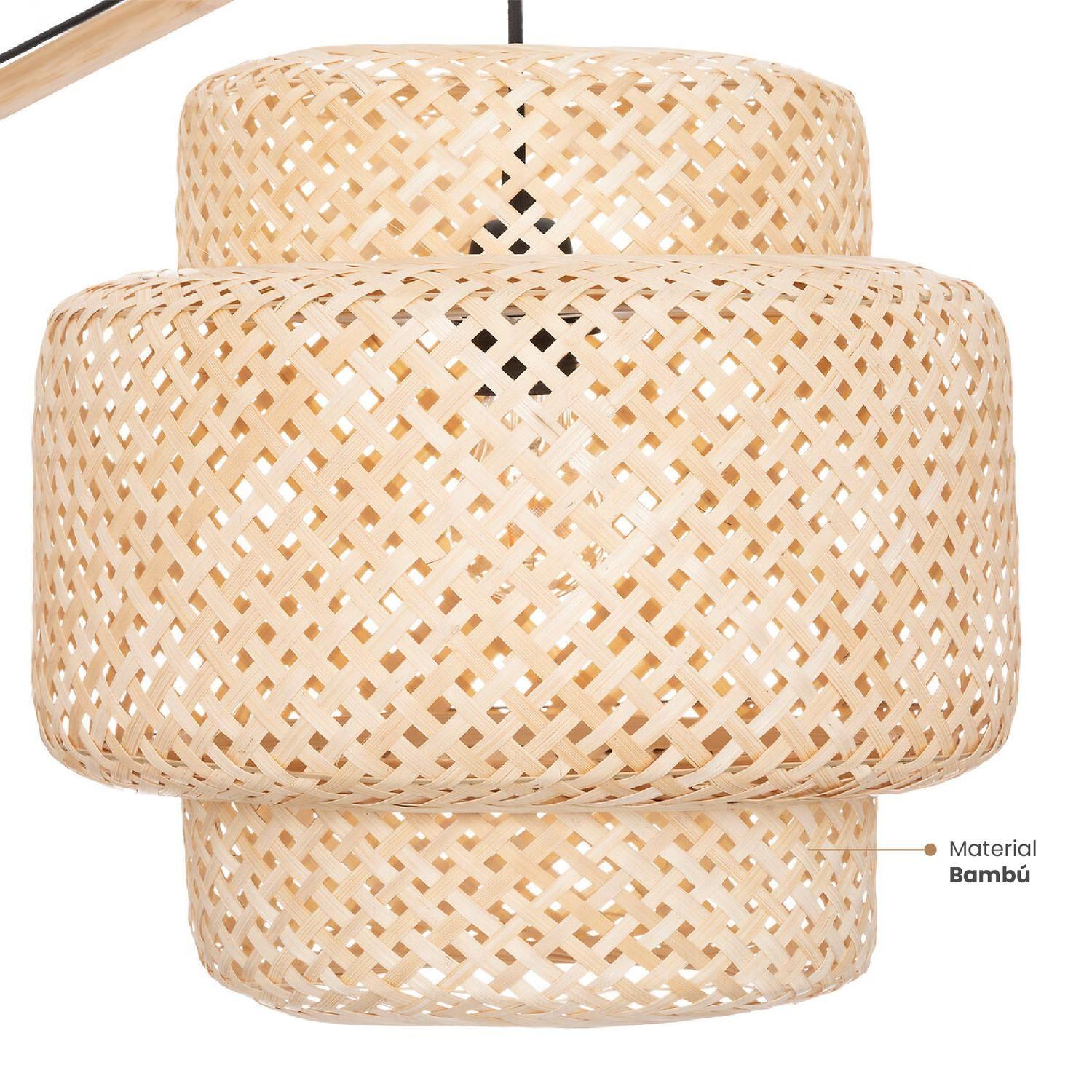 Lámpara de Pie Arco Liby Bambú Natural 173 cm de Atmosphera-2