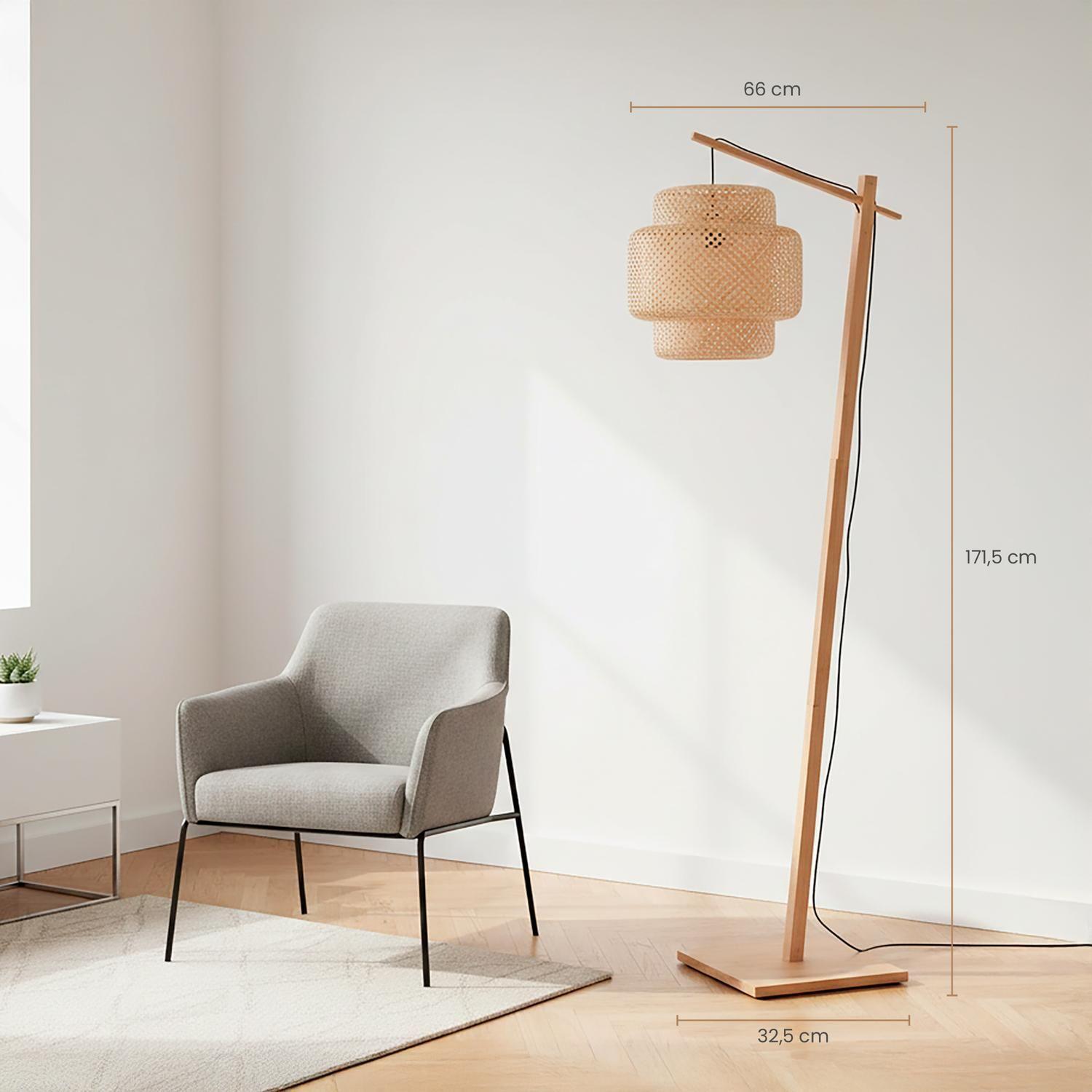 Lámpara de Pie Arco Liby Bambú Natural 173 cm de Atmosphera-3