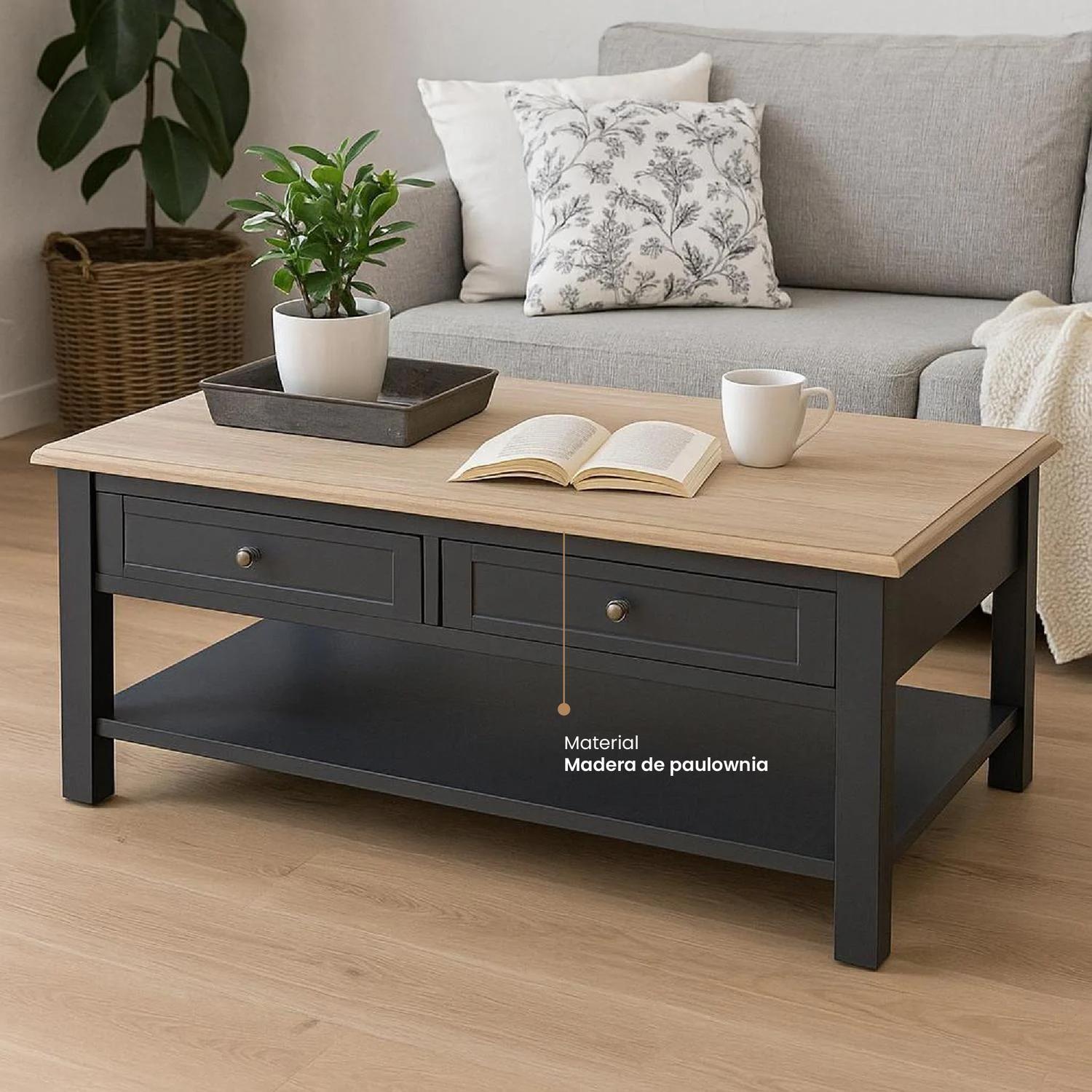 Mesa de Centro Damian con 4 Cajones y Repisa Atmosphera-2