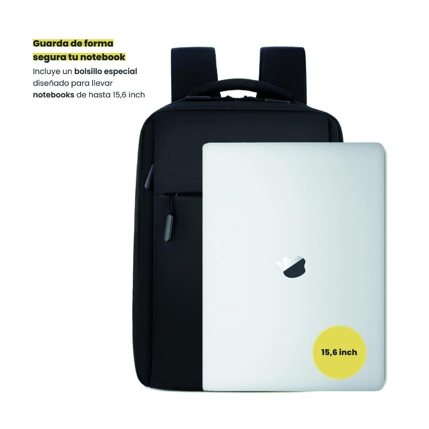 Mochila para Notebook con Puerto USB 15" Negra Levo-3