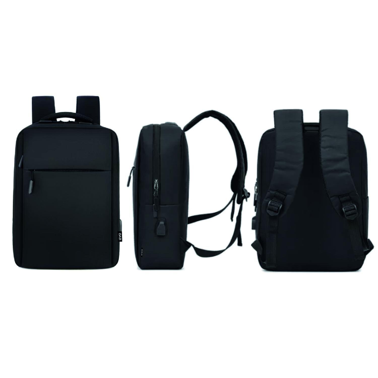 Mochila para Notebook con Puerto USB 15" Negra Levo-4