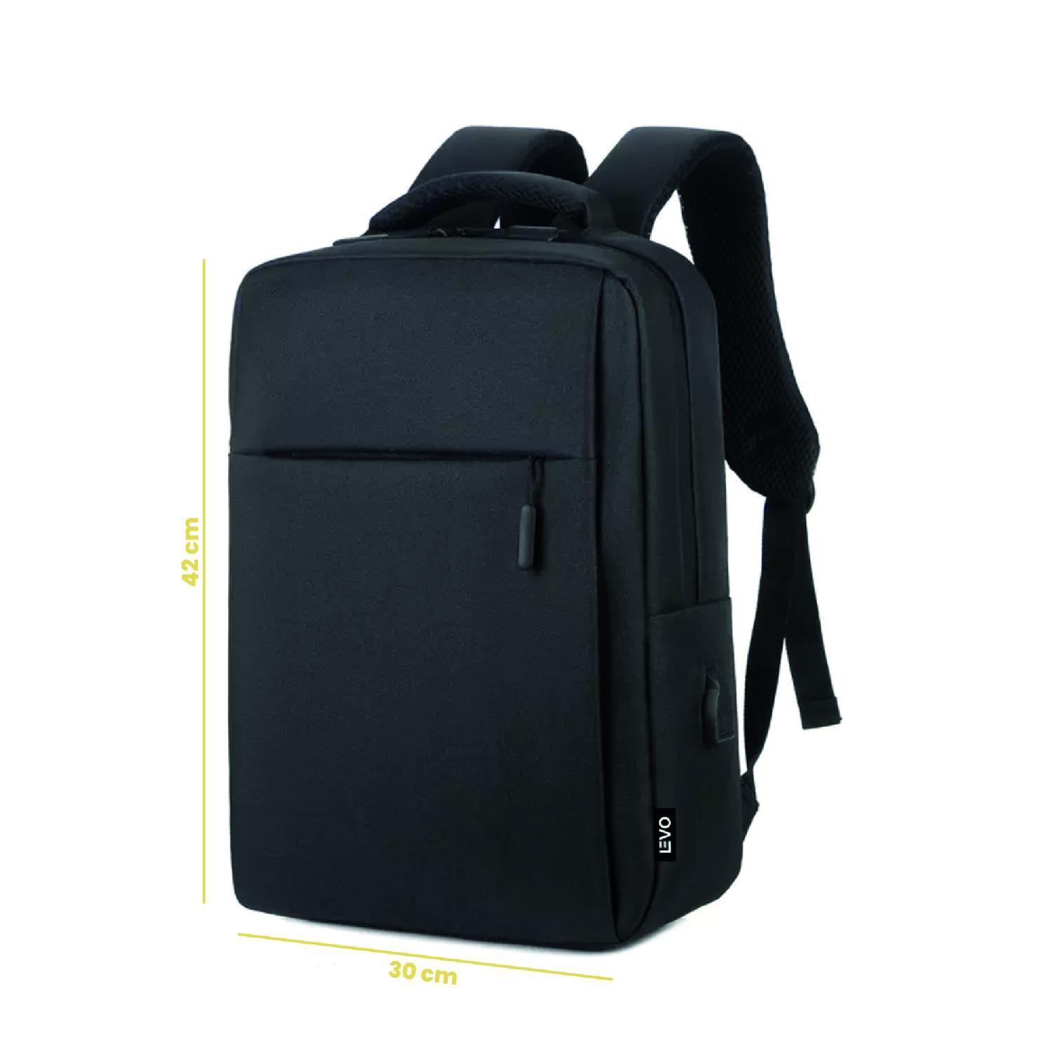 Mochila para Notebook con Puerto USB 15" Negra Levo-6