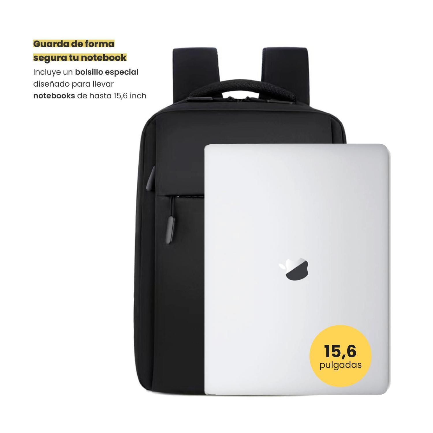 Mochila para Notebook con Puerto USB 15" Negra Levo-3