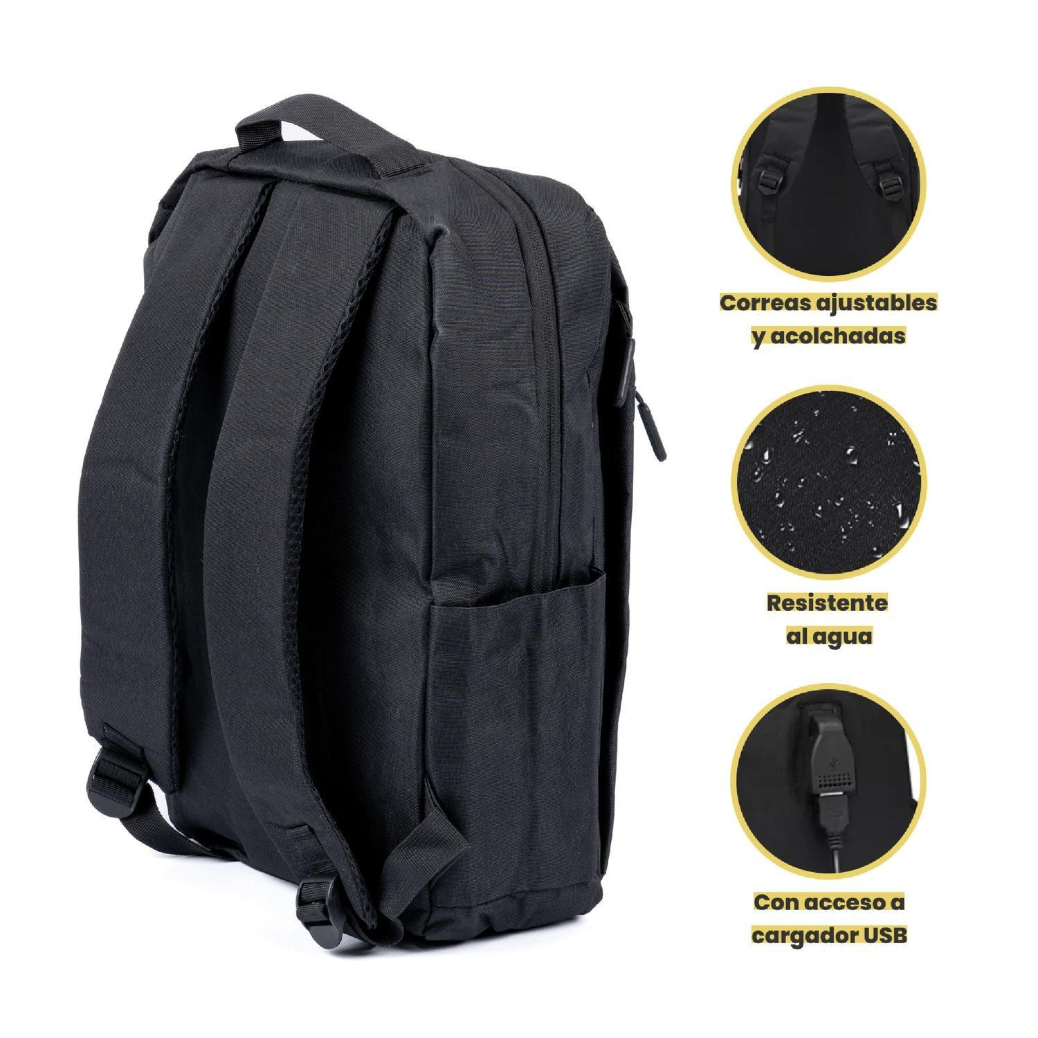 Mochila para Notebook con Puerto USB 15" Negra LEVO-2